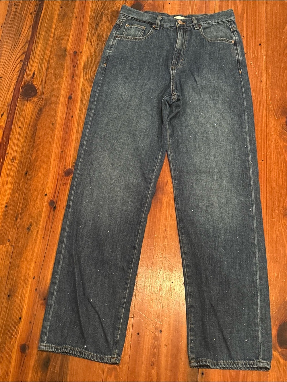 Habitual Women's Dark Indigo Straight Jeans rhinestones denim and diamonds